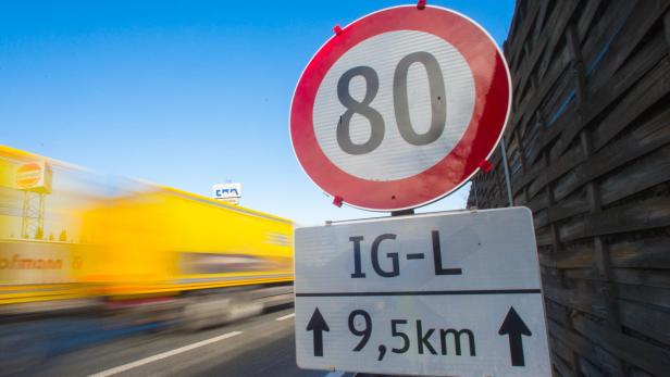 Das Tempo auf der A1 durch Salzburg-Stadt wird bei Bedarf auf 80 Km/h begrenzt