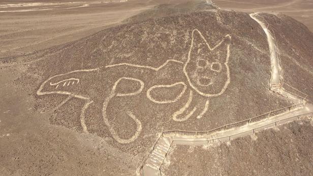 Nazca-Linien: Neues Bild einer riesigen Katze in Peru entdeckt