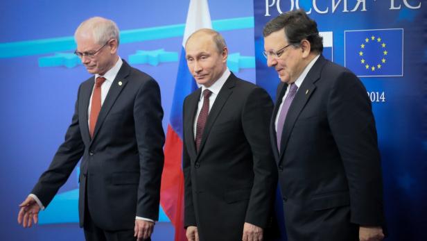 Putin, Van Rompuy und Barroso am Dienstag in Brüssel.