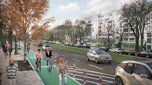 Visualisierung Protected Bike Lanes in Berlin © SenUVK/Visualisierung Bloomimages