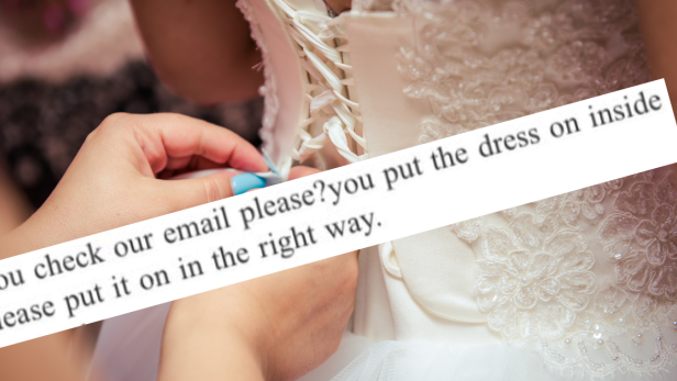 Braut stinkwütend wegen "falschem" Kleid, Antwort von Modegeschäft geht viral
