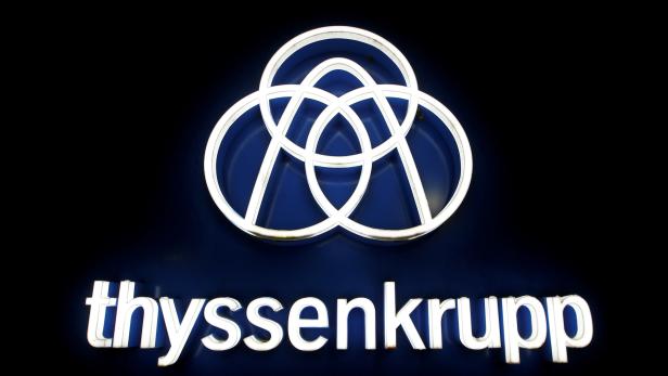 FILE PHOTO: Thyssenkrupp's logo is seen outside elevator test tower in Rottweil