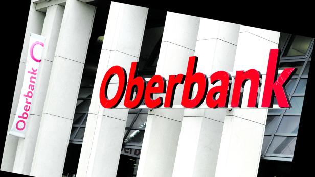 An Oberbank logo is seen at a branch office in Vienna