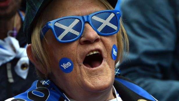 Anhängerin der schottischen SNP