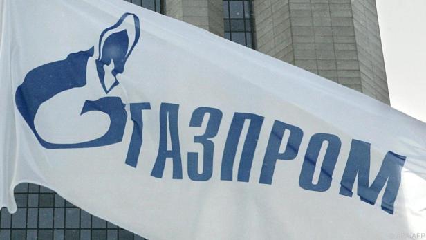 Gazprom-Fahne vor dem Hauptquartier