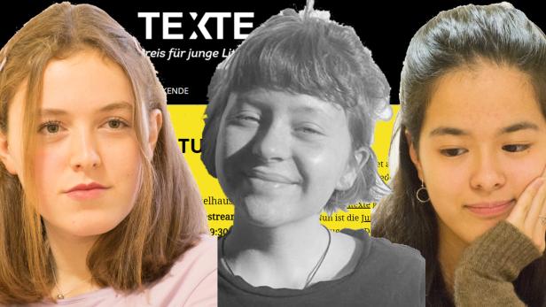 Die drei Erstplatzierten des Junge-Literatur-Bewers: Milena Dörfler, Hannah Unterthiner und BErnadette Sarman