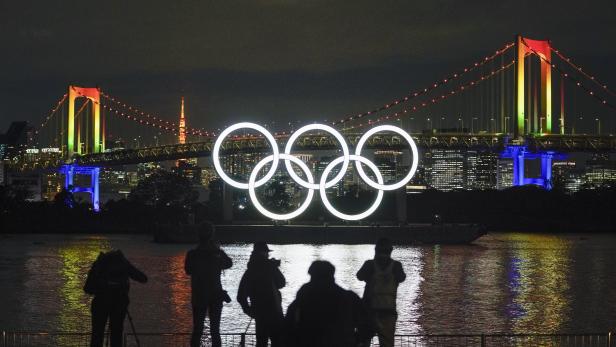 The Olympic rings monument reinstalled 