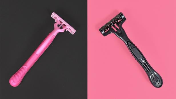 Concept for ender stereotypes showing pink and black razor aimed at specific genders