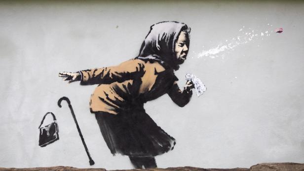 Neues Banksy-Bild mit niesender Frau aufgetaucht