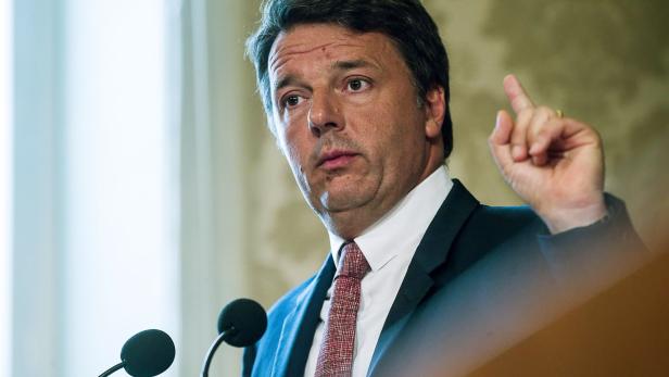 Matteo Renzi press conference at the Italian Senate