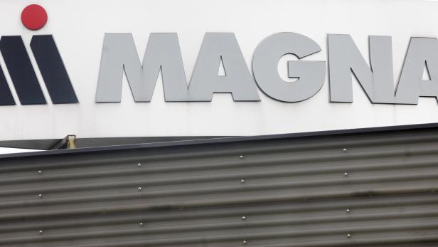 FILE PHOTO: Magna Steyr company logo is pictured at their factory site in Graz