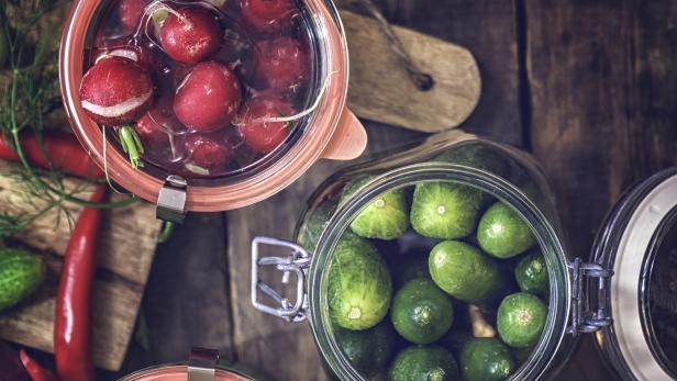 Preserving Organic Vegetables in Jars