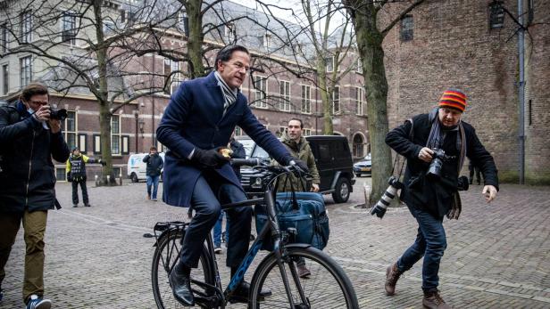 Radelt stets ins Regierungsbüro: der niederländische Premier Rutte