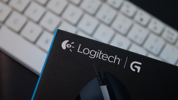 Logitech mouse is placed on the keyboard in the computer shop in Zenica