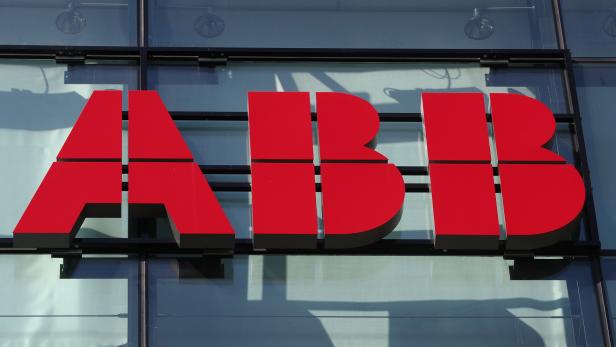 Logo of Hitachi ABB is seen in Zurich