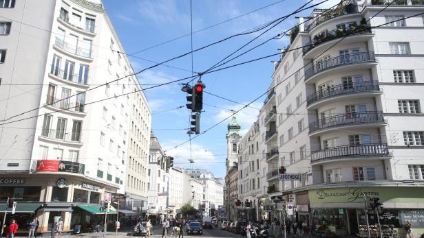 Blick auf Landstraßer Hauptstraße