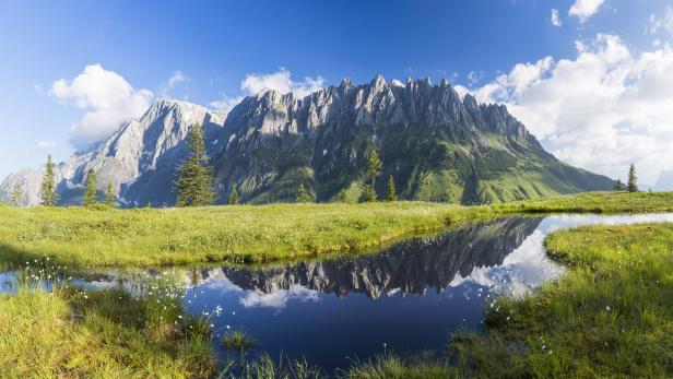 Warm summer day at Mount Hochkönig, European Alps - XXL Panorama