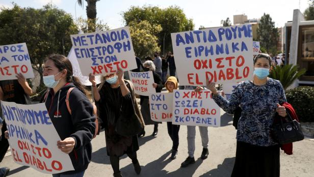 Demonstration gegen Zyperns Eurovision-Song "El Diablo"