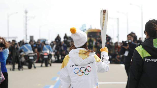 Der Fackellauf bei den Winterspielen 2018 in Pyeongchang.