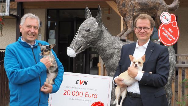 Kunden der EVN spenden 20.000 Euro an St. Pöltner Tierheim