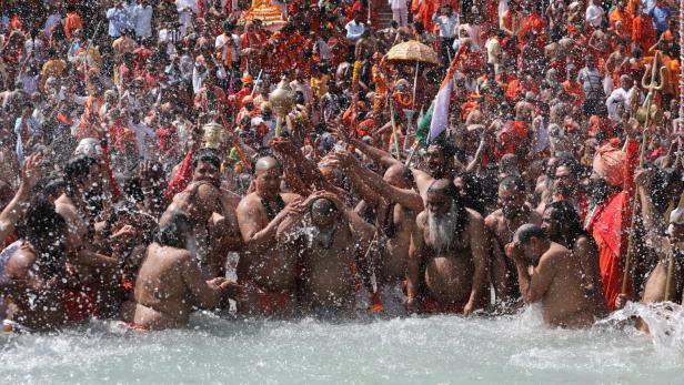 Der erste Badetag in Haridwar