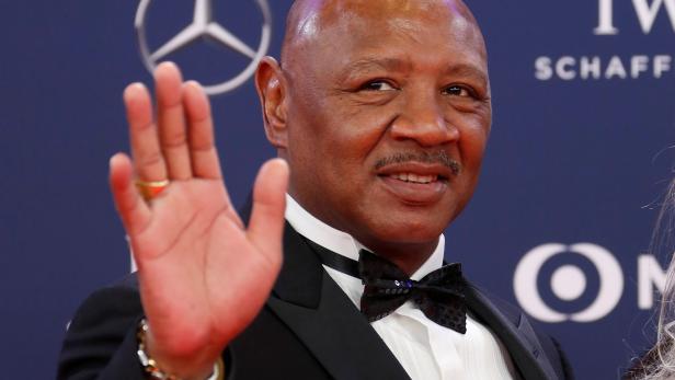 FILE PHOTO: Laureus World Sports Awards - Salle des Etoiles, Monaco - February 18, 2019  Marvin Hagler poses as he arrives at the ceremony