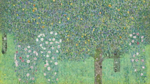 „Rosen unter Bäumen“: Nora Stiasny besaß dieses Bild von Gustav Klimt; die französische Regierung will es restituieren