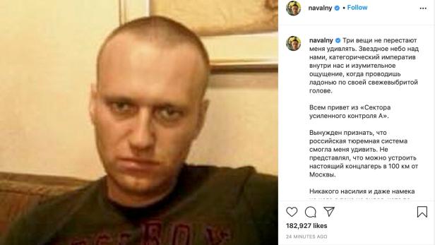 Alexei Nawalny meldet sich via Instagram aus der Haft