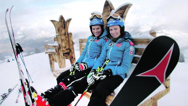 Unterwegs auf den Skihängen ihrer Heimat, bevor sich Bernadette und Marlies Schild startklar für Sotschi machen.