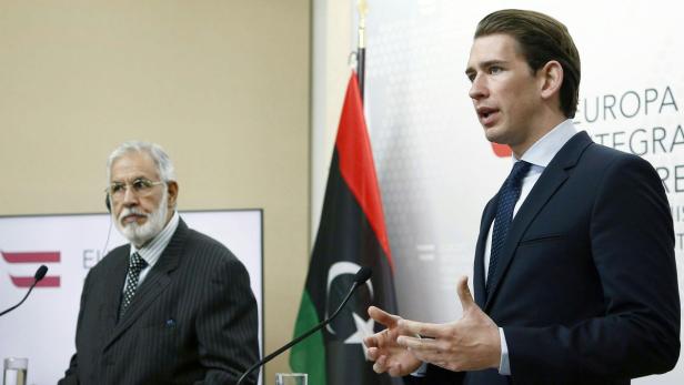 Außenminister Sebastian Kurz und sein libyscher Amtskollege Mohammed Taher Siyala.
