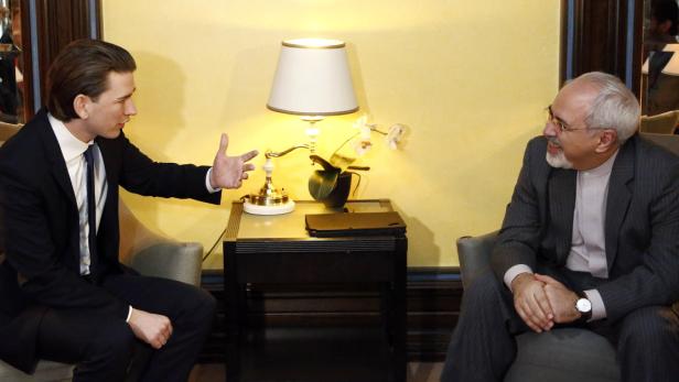 Sebastian Kurz im Gespräch mit Mohammad Javad Zarif.