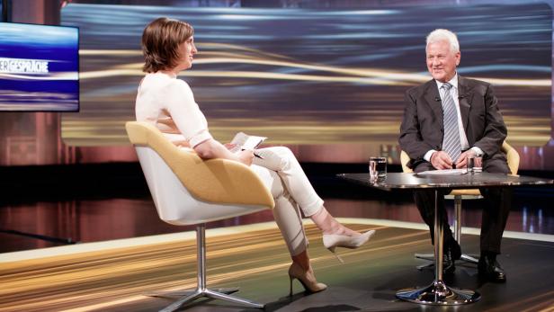 Frank Stronach beim ORF-Sommergespräch mit Susanne Schnabl.