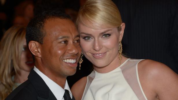 epa03690024 US golfer Tiger Woods and US skier Lindsey Vonn attend the &#039;Punk: Chaos to Couture&#039; Costume Institute Gala at the Metropolitan Museum of Art in New York, New York, USA, 06 May 2013. EPA/JUSTIN LANE