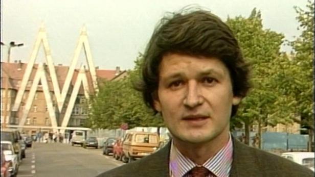 H. Brandstätter in Leipzig als ORF-Korrespondent,  März 1989