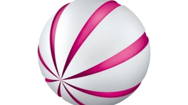 Ein weißer Ball mit pinkfarbenen Streifen auf einem weißen Hintergrund.