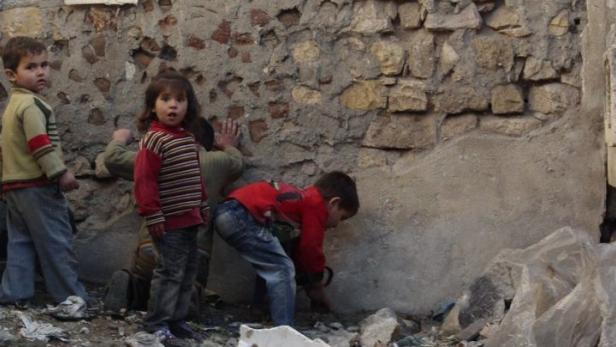 Spielende Kinder in Aleppo.