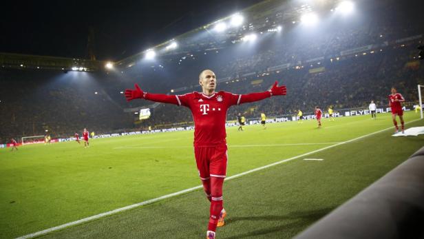 Bayern Munich's Robben celebrates after he scored