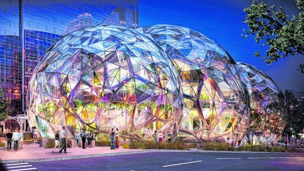 Amazon lässt imposante Glashäuser für Mitarbeiter bauen
