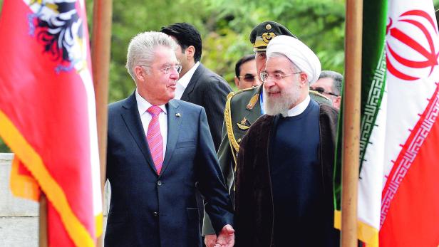 Präsident Fischer auf Staatsbesuch im Iran. Freundlicher Empfang durch Präsident Rohani.