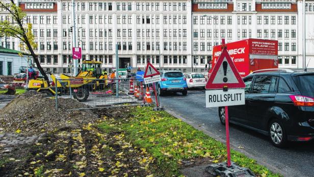 Baustelle blockiert Morgenverkehr