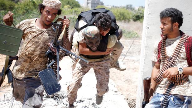 Mit der Regierung verbündete Kämpfer in Sirte