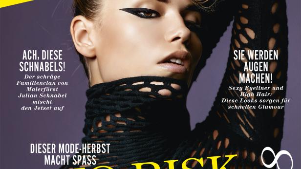 Das Cover der Zeitschrift „ICH“ zeigt eine Frau mit starkem Eyeliner und hochgestecktem Haar.