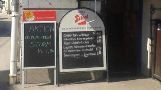 Ein Wirt aus Maria Anzbach verkaufte &quot;Asylanten Sturm&quot;. Das Viertel um 1,80 Euro.