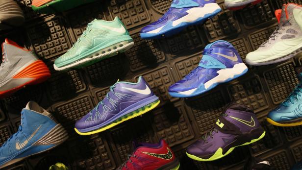 File photo of shoes displayed in the Nike store in