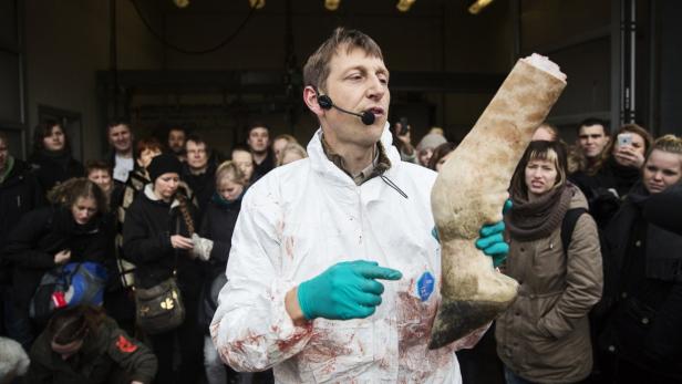 Trotz Protestwelle wurde am Sonntag das mit Bolzenschuss getötet. Laut Zoo in Kopenhagen habe Inzuchtgefahr bestanden. Es folgte eine öffentliche Autopsie des Tieres. Warnung: Die folgenden Bilder sind nichts für empfindsame Gemüter.