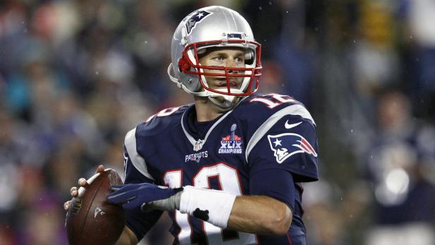 Tom Brady, Quarterback der New England Patriots, im Spiel.