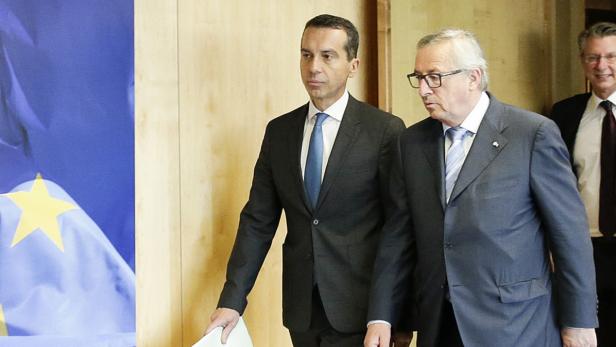 Bundeskanzler Christian Kern mit Jean-Claude Juncker
