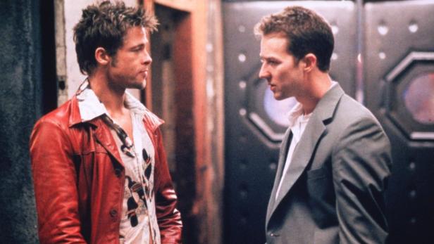 Brad Pitt und Edward Norton in einer Szene aus dem Film „Fight Club“.