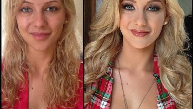 Unglaublich verwandelt: Pornostars mit und ohne Make-up
