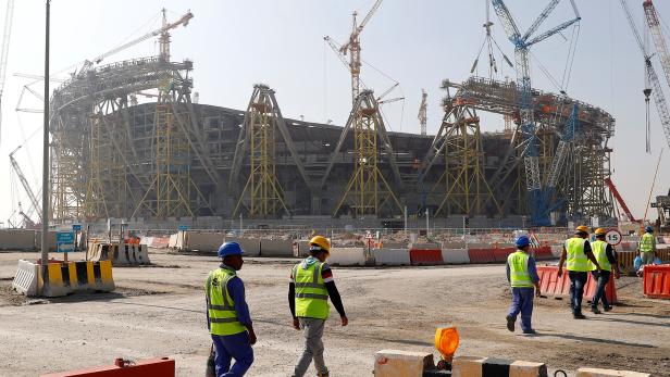 A general view shows the Education city stadium built for the upcoming 2022 Fifa soccer World Cup during a stadium tour in Doha